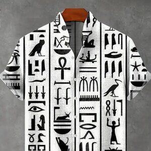 Men's Egyptian Inspired Button Down Shirt